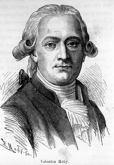 Porträt von Valentin Haüy, ein französischer Pädagoge (1745-1822), er widmete sich der Bildung der Blinden von Unknown artist