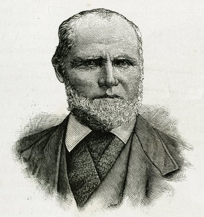 Porträt von William Dunbar, Gletscherpilot der La Jeannette-Crew, für die Mission zum Nordpol. Gravur zur Illustration von „Le voyage de la Jeannette“ von Unknown artist