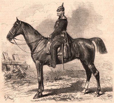 Porträt von Wilhelm I. in Uniform auf dem Pferd von Unknown