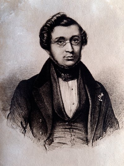 Porträt des englischen Komponisten Adolphe Adam (1803-1856). Gravur. 19. Jahrhundert Bologna, Civico Museo Bibliografico von Unknown artist