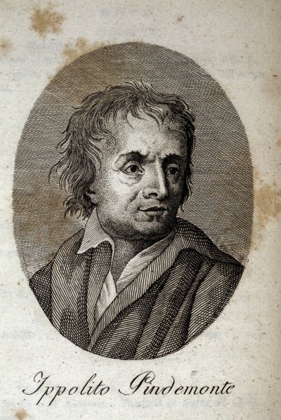 Porträt des italienischen Dichters Ippolito Pindemonte (1753-1828), Freund des Dichters und italienischen Dramatikers Ugo Foscolo (1778-1827). Gravur aus dem 19. Jahrhundert von Unknown artist