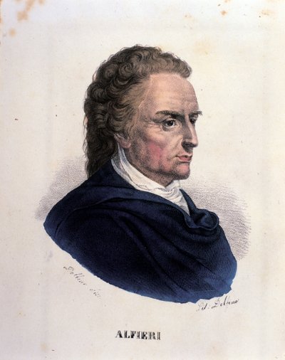 Porträt des italienischen Dichters und Dramatikers Vittorio Alfieri (1749-1803). Gravur des 19. Jahrhunderts von Unknown artist