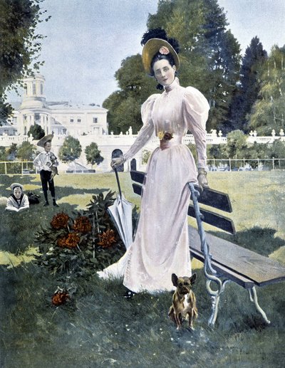 Porträt der russischen Prinzessin Youssopoff in einem Park im Jahr 1844 von Unknown artist