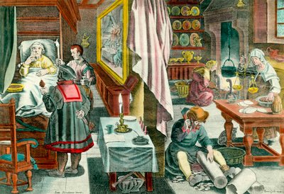 Vorbereitung und Verabreichung von guanobasierten Medikamenten gegen venerische Syphilis von Unknown artist