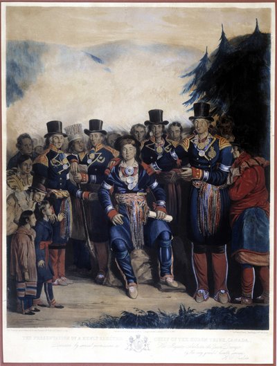 Vorstellung des neu gewählten Häuptlings der Huron-Indianer von Kanada von Unknown artist