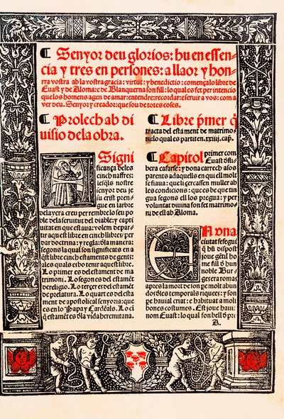 Prolog von "Blanquerna" von Ramon Llull, katalanischer Philosoph, Theologe und Dichter (1235-1315) von Unknown artist