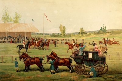 Rennfelder. Farbchromolithographie Ende des 19. Jahrhunderts. von Unknown artist