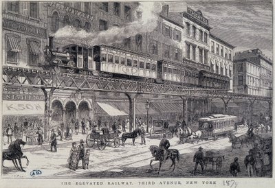Hochbahn auf der 3rd Avenue, New York von Unknown artist