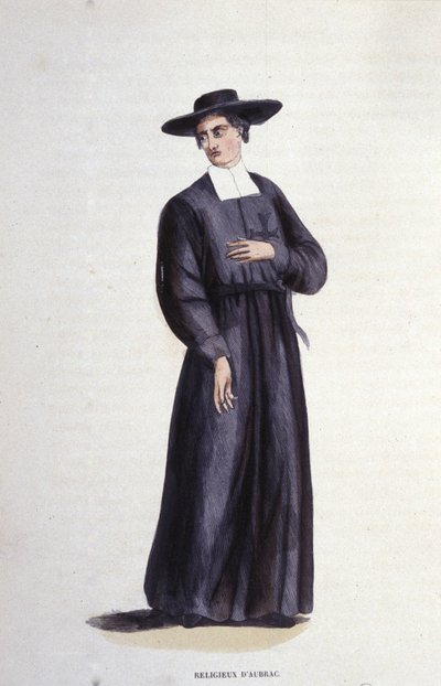 Religiöser von Aubac. Gravur aus einem Album über religiöse Orden, Paris von Unknown artist
