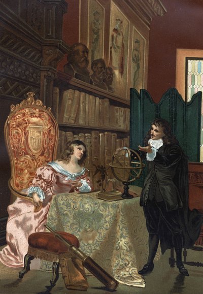 René Descartes gibt Königin Christine von Schweden Philosophieunterricht, ca. 1649-1650 von Unknown artist
