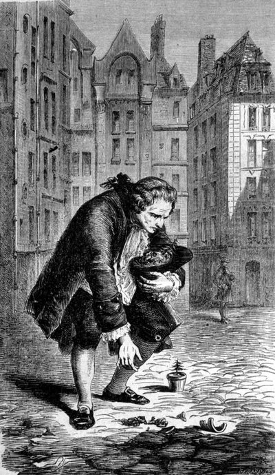 Darstellung von Bernard de Jussieu, der 1734 eine Zeder aus dem Libanon nach Frankreich bringt. Gravur von Unknown artist