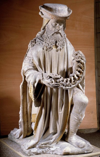 Darstellung von Joseph von Arimathäa. Steinskulptur des 16. Jahrhunderts von Unknown artist