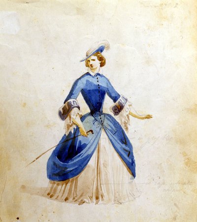 Darstellung von Violetta in der Oper „La Traviata“ von Giuseppe Verdi. 1855 von Unknown artist