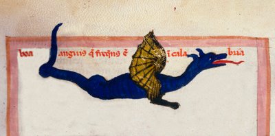 Darstellung eines Miniaturflügeldrachens aus „Cosmographia“ von Julius Solinus von Unknown artist