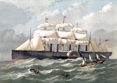 Darstellung des britischen Schiffs Great Eastern, des ersten Riesenliners, eingeweiht 1858, entworfen von Isambard Kingdom Brunel (19. Jahrhundert) von Unknown artist