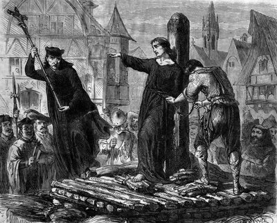 Romanserie: „Geständnisse von Marion Delorme“ von Eugene de Mirecourt. Der Priester Urbain Grandier wird der Hexerei beschuldigt und verbrannt. von Unknown artist