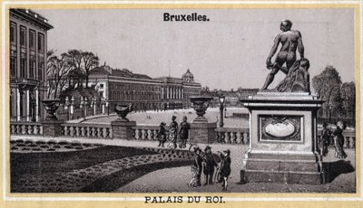 Königlicher Palast von Brüssel, Belgien. Chromolithographie des späten 19. Jahrhunderts. von Unknown artist