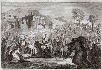 Royaumont-Bibel, Neues Testament: Triumph von Jesus Christus. Jesu Einzug in Jerusalem. Illustration von 1811 von Unknown artist