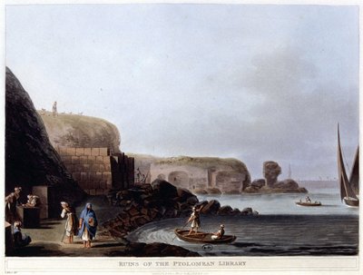 Ruinen der ptolemäischen Bibliothek von Alexandria - in „Ansichten in Ägypten, Palästina und anderen Teilen des Osmanischen Reiches“ von Unknown artist