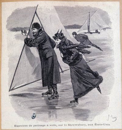 Segelübung auf dem Shrewsbury, USA, um 1890 - Gravur, Ende 19. Jahrhundert von Unknown artist