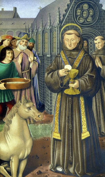 Heiliger Antonius von Padua (San Antonio di Padova) - nach dem Stundenbuch von Anne von Bretagne von Unknown artist
