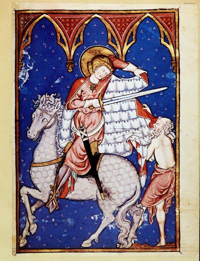 Sankt Martin teilt seinen Mantel mit einem armen Mann - nach dem Licht des 13. Jahrhunderts von Unknown artist