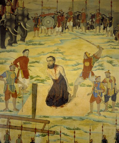 Saint Pierre Dumoulin Borie, Märtyrer in Dong Hoi, Tonkin im Jahr 1838. Anonymes Gemälde des 19. Jahrhunderts von Unknown artist