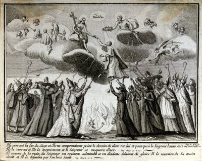 Satirische Vignette gegen den Jansenismus von Unknown artist