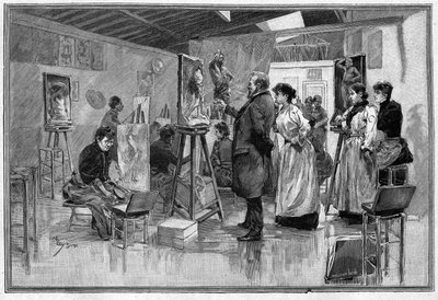 Bildhauerwerkstatt in Paris 1892 von Unknown artist