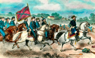Sezessionskrieg: General Stuart mit der konföderierten Kavallerie im Jahr 1862 von Unknown artist