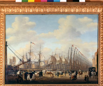 Geheime Flotte von Napoleon I. nach Vlissingen (niederländischer Hafen) für den versuchten Einmarsch in England. Anfang des 19. Jahrhunderts. Amsterdam, Maritimes Museum von Unknown artist