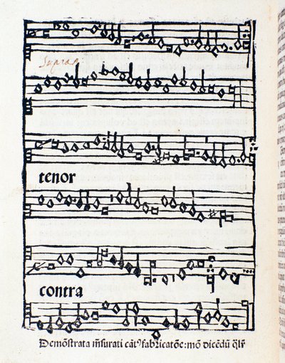 Notenblatt für Musikwissenschaftliche Studien und Dokumente von Nicola Burzio von Unknown artist