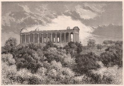 Seitenansicht des antiken hellenischen Tempels der Concordia in Agrigent auf Sizilien, Italien von Unknown