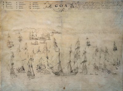 Belagerung von Goa, portugiesische Kolonie, durch die niederländische Flotte zwischen 1603 und 1639 von Unknown artist