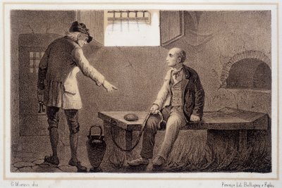 Silvio Pellico (1789 - 1854) in die Festung Spielberg (Spilberk) überführt - in „Storia d