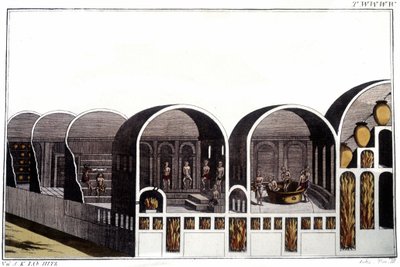 Die Caracalla-Thermen in Rom. Gravur Anfang des 19. Jahrhunderts von Unknown artist