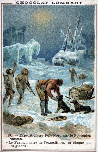Die Fram, Schiff des norwegischen Entdeckers Fridtjof Nansen, eingefroren im Arktischen Ozean, 1896 von Unknown artist