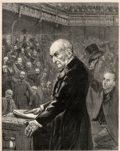 Das Unterhaus, 13. Februar 1893: Rede von William Ewart Gladstone (Gravur) von Unknown Artist