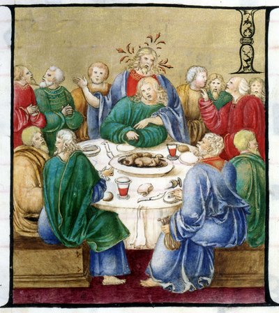 Das letzte Abendmahl - nach einem Chorgemälde des 16. Jahrhunderts. Kirche der gekrönten Jungfrau von Lodi von Unknown artist