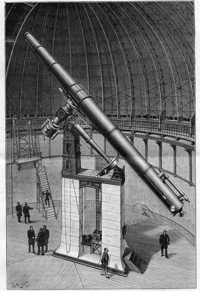 Das Observatorium von Nizza - das große Äquatorialteleskop des Observatoriums - Kupferstich in „Nature“ von 1892 von Unknown artist