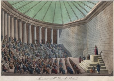 Das Odeon von Athen oder Odeon des Perikles in Athen - Gravur aus „Usi e Costumi di Tutti i Popoli dell