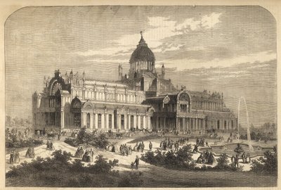 Der Palast der Industrie in Amsterdam im Jahr 1864 (1929 durch ein Feuer zerstört) - Niederlande, Amsterdam. Het Paleis voor Volksvlijt von Unknown artist