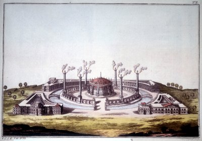 Die antike Stadt Ninive, antike Stadt von Assyrien, zeigt die imaginäre Ansicht eines assyrischen Palastes von Unknown artist