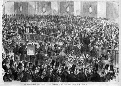 Der Korb der Börsenmakler an der Pariser Börse im Jahr 1867 von Unknown artist