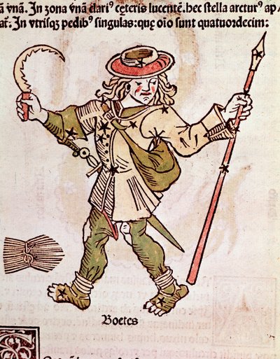 Die Konstellation des Bouvier (Detail) aus „Poeticon astronomicon“ zugeschrieben dem römischen Historiker Hygin (Gaius Julius Hyginus) (1. Jahrhundert v. Chr.) von Unknown artist