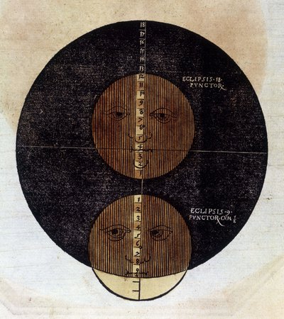 Die Mondfinsternis - in „Astronomicon caesarum“, Abhandlung aus dem 16. Jahrhundert von Unknown artist
