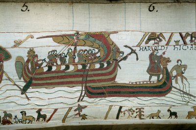 Die Flotte von Harold, die den Herzog der Normandie Wilhelm den Eroberer informiert, dass er Nachfolger der Krone von England wird von Unknown artist