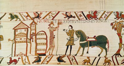 Das Tor von Hastings öffnet sich für die Normannen, um gegen Harold zu marschieren, Bayeux-Tapete von Unknown artist