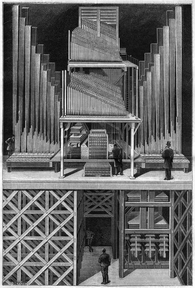 Die große Orgel des Crystal Palace in London. von Unknown artist