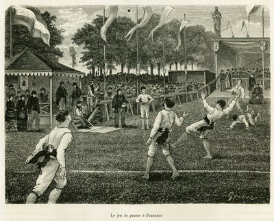 Das Palmspiel in Franeker (Niederlande). Gravur zur Illustration der Geschichte La Frise, basierend auf einem Bericht einer niederländischen Zeitung, in Le Tour du monde 1886, unter der Leitung von Edouard Charton (1807-1890), Hachette, Paris. von Unknown artist